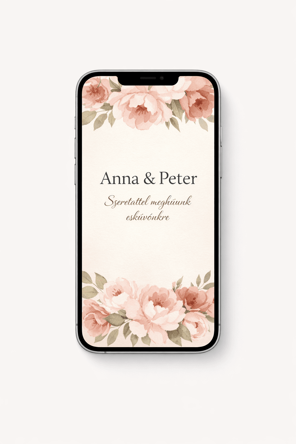 Rózsakert esküvői meghívó sablon